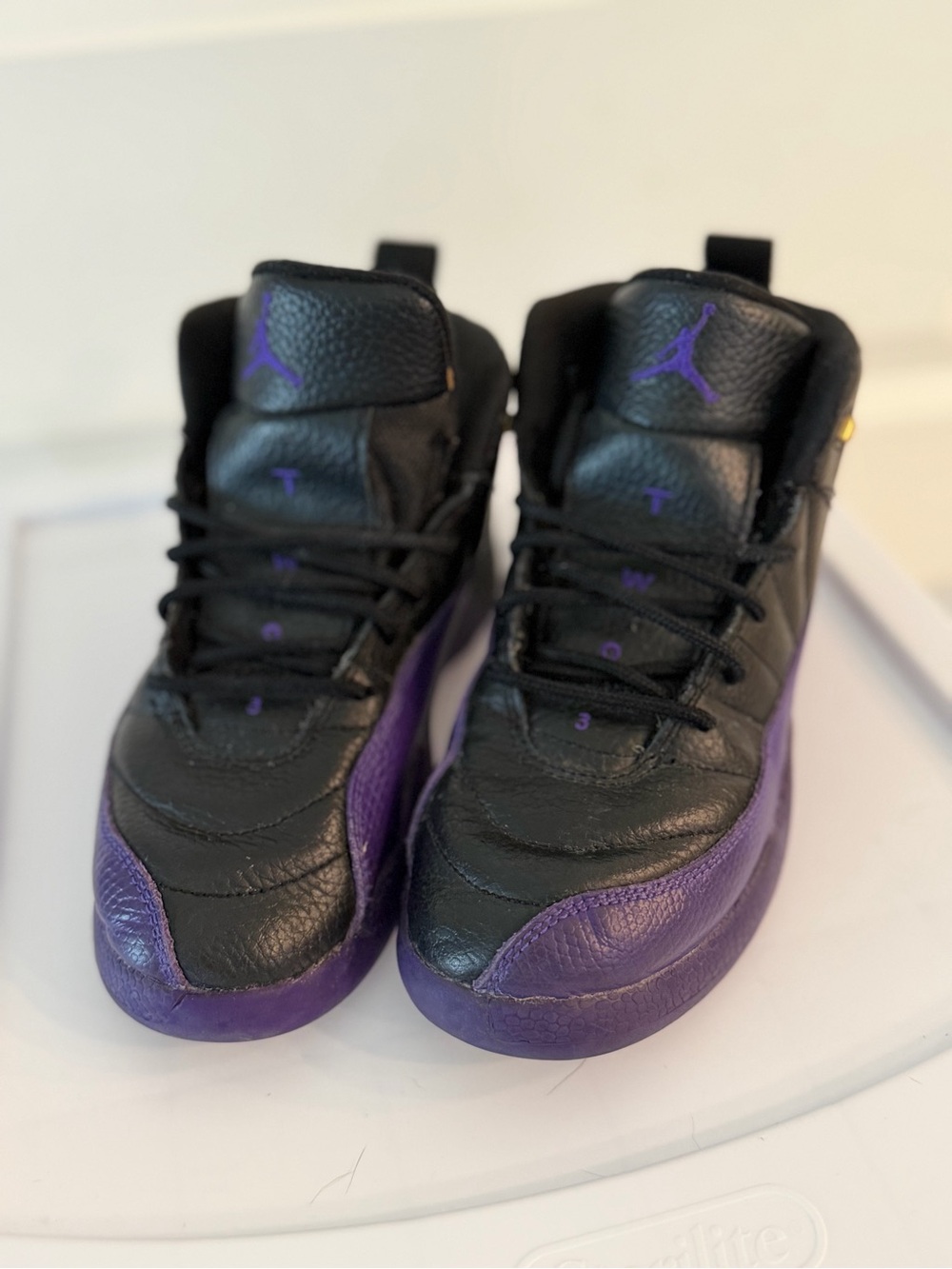Jordan Black and Purple Retro Kids Sneakers